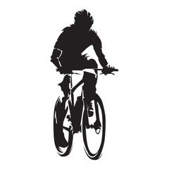 Obraz premium Mountain biker, cycling, isolated vector silhouette