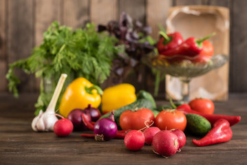 Fresh healthy organic vegetables. Food background