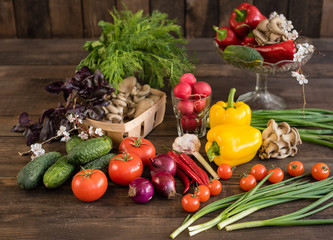Fresh healthy organic vegetables. Food background