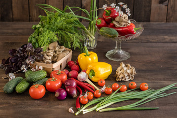Fresh healthy organic vegetables. Food background
