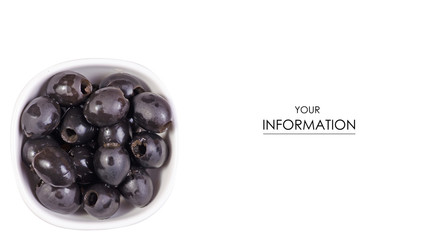 Olives black in bowl pattern
