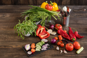 Fresh healthy organic vegetables. Food background