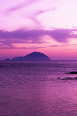 Naklejka na ściany i meble 南イタリア、シチリアにあるエオリエ諸島の風景