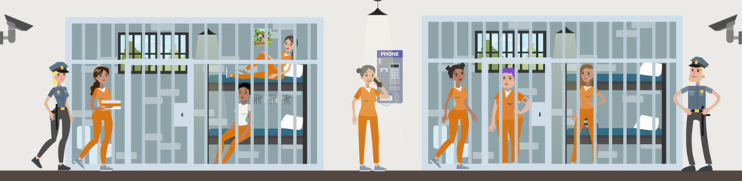 Female prison interior.