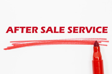 AFTER SALE SERVICE word written with red marker