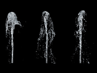 fountain of water isolated on a black background 3d rendering - obrazy, fototapety, plakaty