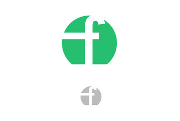 Obraz premium F letter on circle isolated on white background.