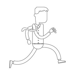 Businessman running cartoon vector illustration graphic design