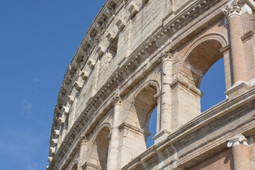 Obraz premium The top part of tiers of the Colosseum