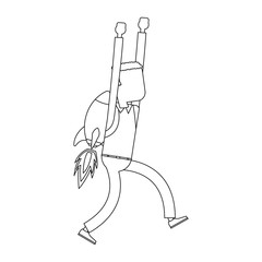 Businessman flying with jetpack vector illustration graphic design