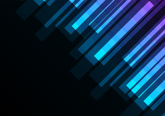 blue stripe overlap in dark background, bar layer backdrop, technology template, vector illustration