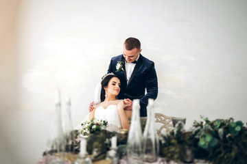 Pretty young wedding couple