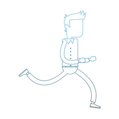 Businessman running cartoon vector illustration graphic design