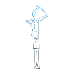 Businessman with trophy cup vector illustration graphic design