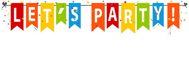 Let´s Party! Banner, Background - Editable Vector Illustration
