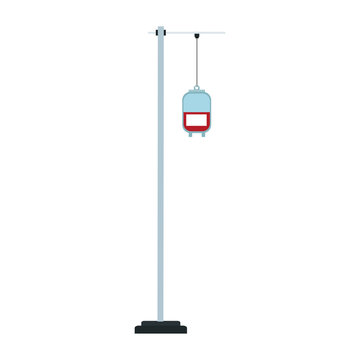 Blood Bag On Pole Vector Illustration Graphic Design