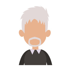 Old man faceless profile vector illustration graphic design