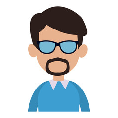 Young man faceless cartoon vector illustration graphic design