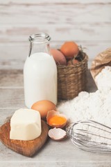 Basic baking ingredients