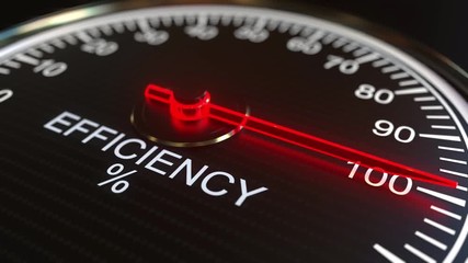 Efficiency meter or indicator conceptual animation