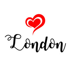 Love London handwritting illustration 