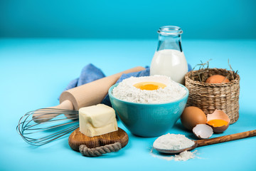Basic baking ingredients