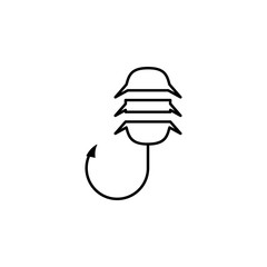 fishing hook icon. Element of diving, fishing and hunting for mobile concept and web apps. Thin line icon for website design and development; app development. Premium icon