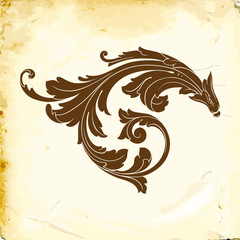 Vector baroque of vintage elements for design.