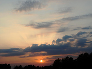 sunset, bright, sky, cloud, magic
