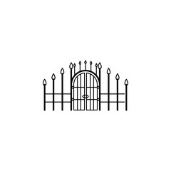 iron gates icon. Element of door, window and gate for mobile concept and web apps. Thin line icon for website design and development, app development. Premium icon
