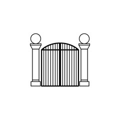 metal gates icon. Element of door, window and gate for mobile concept and web apps. Thin line icon for website design and development, app development. Premium icon