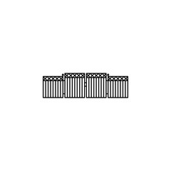 iron fence with gates icon. Element of door, window and gate for mobile concept and web apps. Thin line icon for website design and development, app development. Premium icon