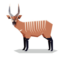 Flat geometric Bongo antelope © amplion