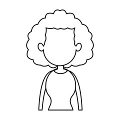 Young faceless woman profile vector illustration graphic design