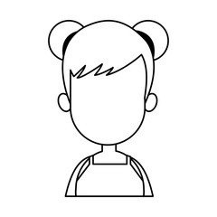 Young faceless woman profile vector illustration graphic design