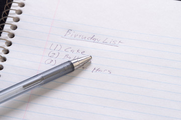 Birthday list