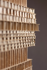 Brown corrugated cardboard Stacked, сlose up