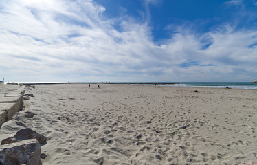 Beach and promenade - Saintes Maries de la Mer - Camargue (Provence) - France