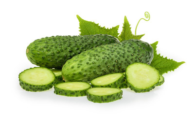 Cucumbers isolated on white background