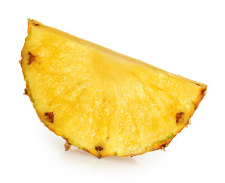 Pineapple slice isolated white background