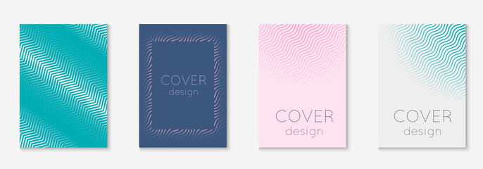 Abstract covers set. Minimal trendy vector with halftone gradients. Geometric future template for flyer, poster, brochure and invitation. Minimalistic colorful cover. Abstract shapes illustration.