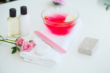 Spa. Organic Cream With Rose Oil On White Background Top View