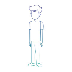 Young man faceless cartoon vector illustration graphic design