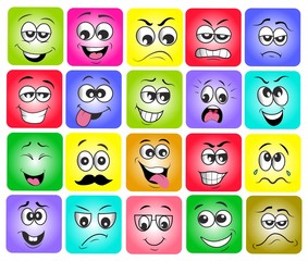 emotion set. emoji set. vector illustration