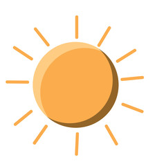 sun icon over white background, colorful design. vector illustration