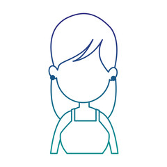 Young faceless woman profile vector illustration graphic design