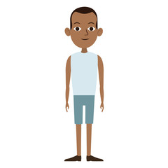Young black man cartoon vector illustration graphic design