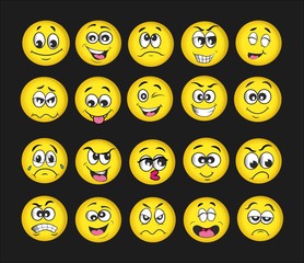 emotion set. emoji set. vector illustration