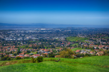 Houses of Silicon Valley from Mission Peak, California