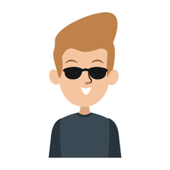 Young man with sunglasses vector illustration graphic design